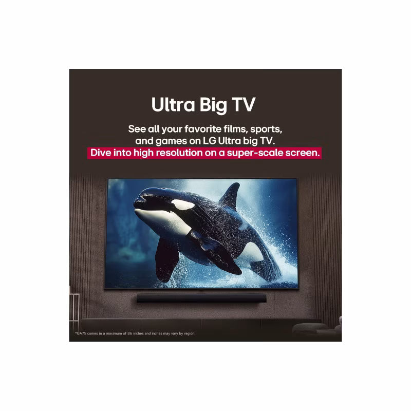 Lg Televisor de 75" smart tv webos uhd ai 4k hdmi usb 75ua8000